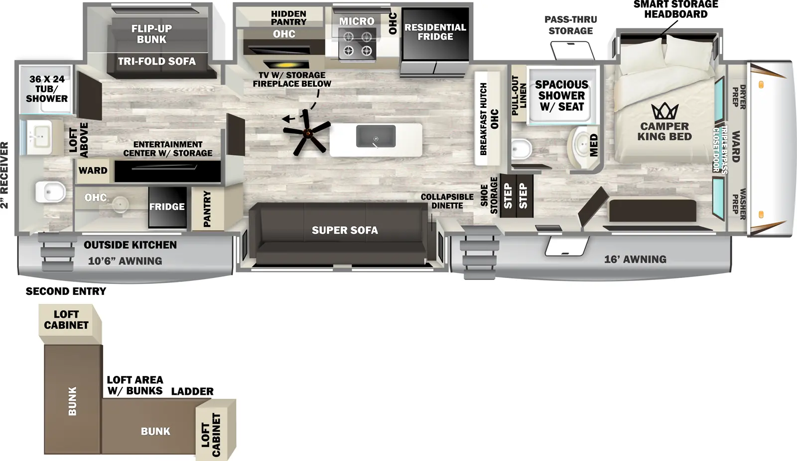 Sabre 38DBL Floorplan